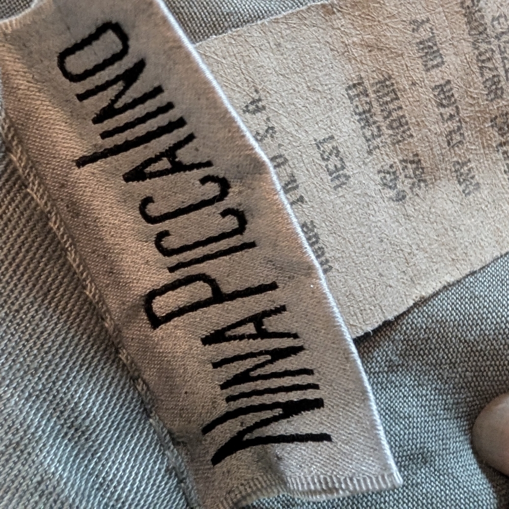 '90s Vintage Two-piece Nina Piccalino Gray/Green Waffle Knit Top - Picture 10 of 12